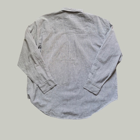 BDG Urban Outfitters White and Navy Striped Button Front Top Shirt - Picture 5 of 5